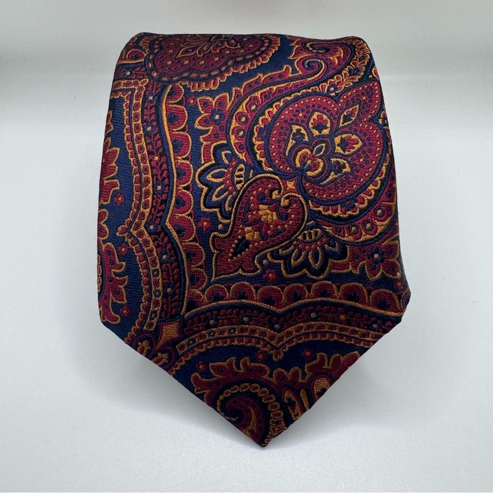 Paul Fredrick Red and Blue Paisley Tie